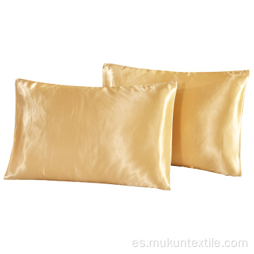 Fundas de almohada estándar de satén de seda de colores lavables